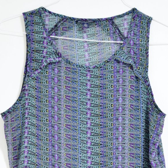 AMERICAN EAGLE Abstract Geometric Tribal Print Sheer Tank Top | Size L - Picture 3 of 8